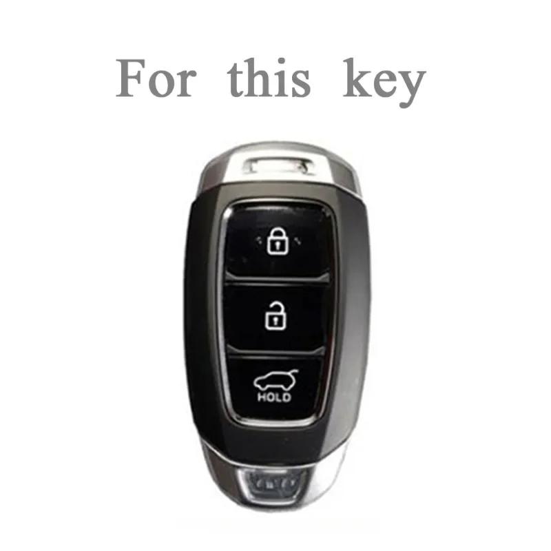3 Buttons Tpu Car Key Case For Hyundai Palisade Grandeur Azera Elantra Gt Kona Remote Fob Protector Cover Accessories