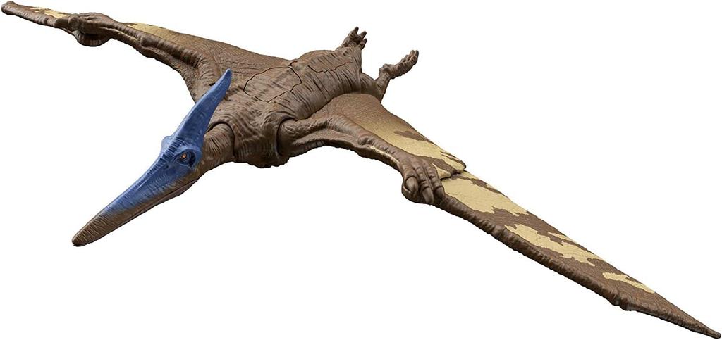 Figura de acción de dinosaurio Pteranodon Roar Strikers de Jurassic World Dominion Sonido de rugido Ataque de mordedura voladora Grita cuando presionas la parte posterior y [Objeto]