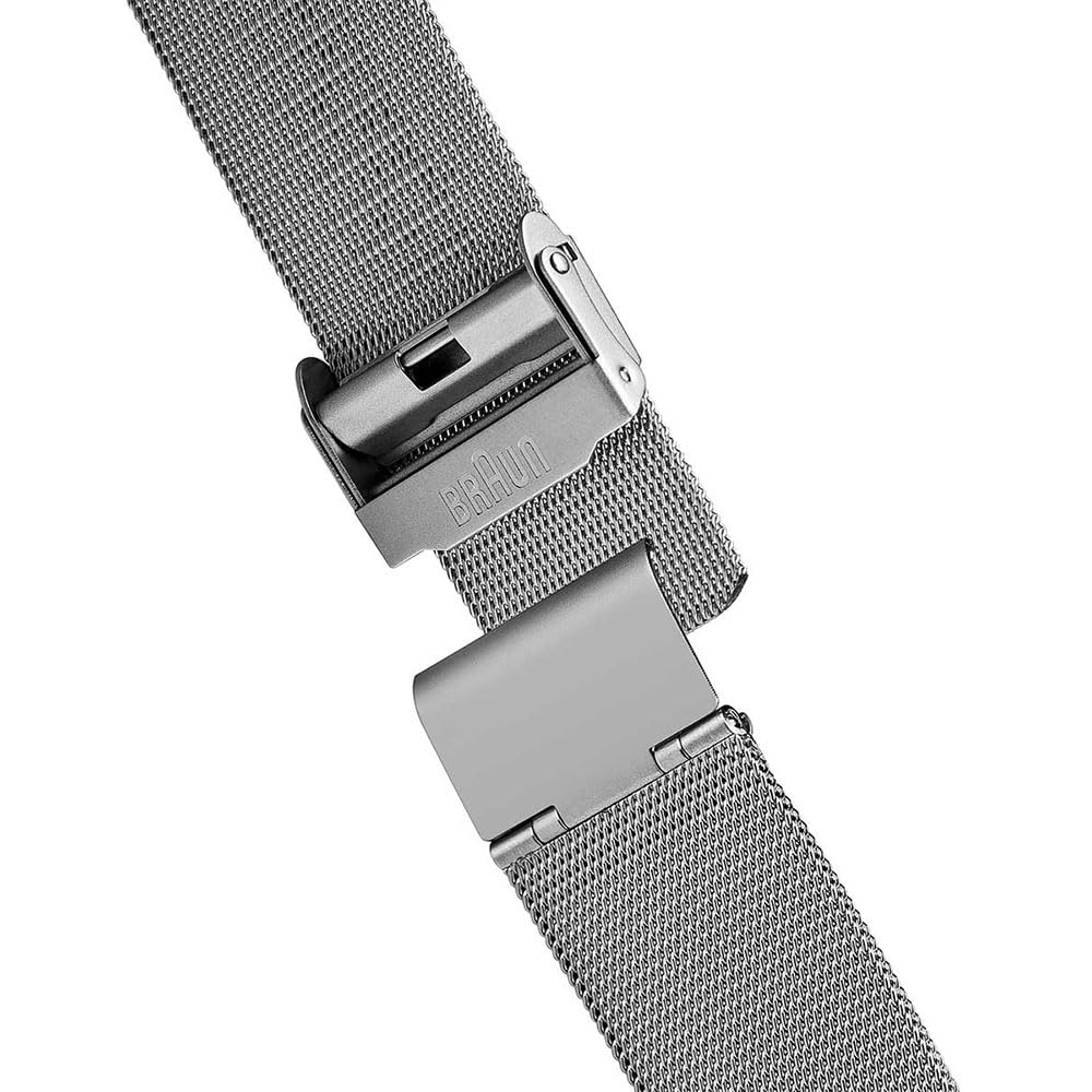 BRAUN and Unisex Watch BN0021BKSLMHG Black Dial with Silver Mesh Strap Men's, Women's,
