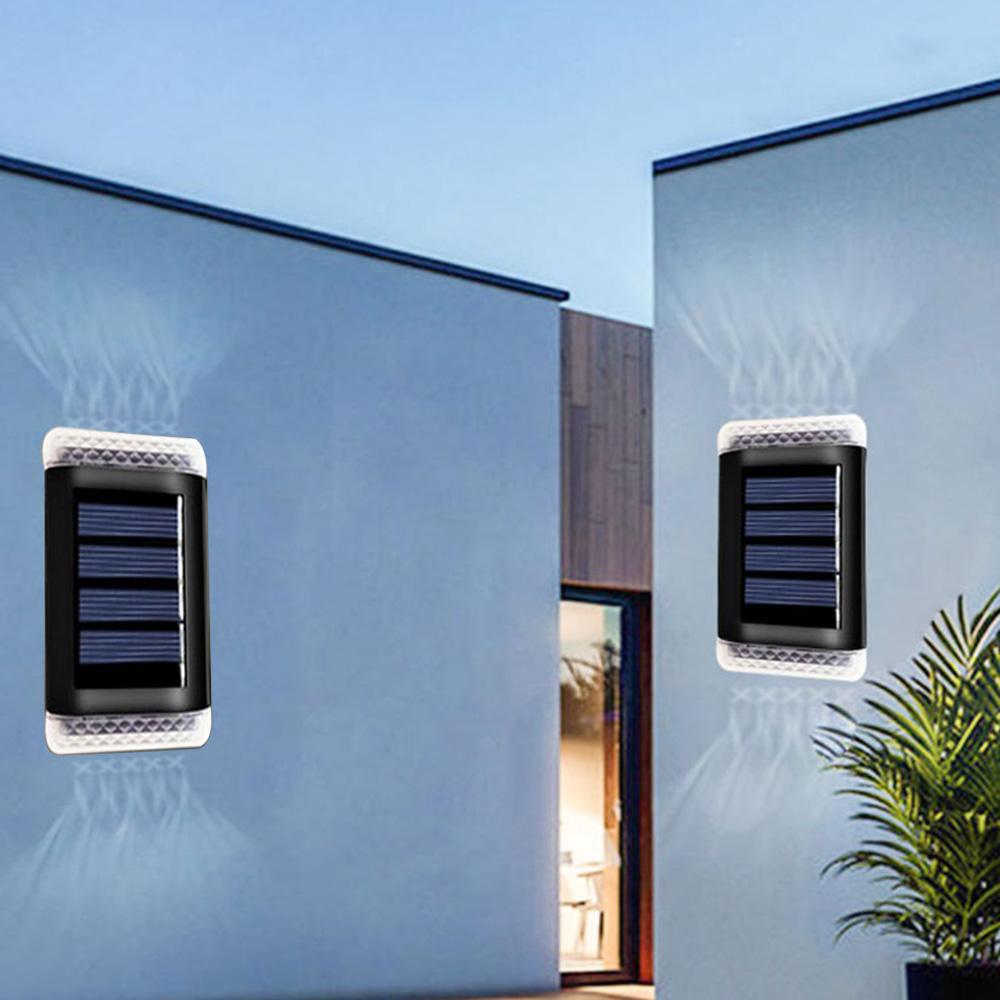 LED Solar Wandleuchte im Freien wasserdichte Solarlampe Zaun Deck Garten Terrasse Weg Treppe Straße Landschaft Balkon Dekoration