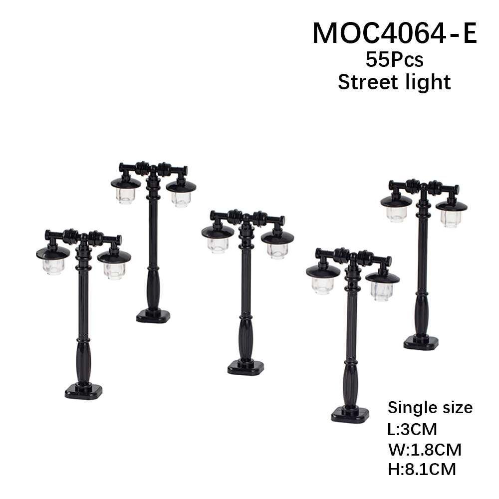 MOC DIY Accessori Parti Piastra Scena Città Blocchi da Costruzione Tronco d'Albero Recinzione Ringhiera Lampione Stradale Semaforo Base Giocattolo A037