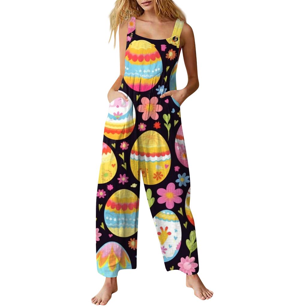 Damen Jumpsuit Bedruckter lässiger lockerer Jumpsuit