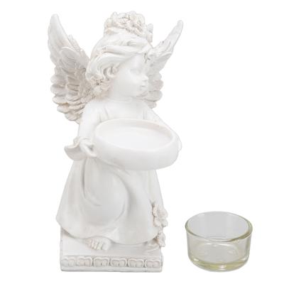 Portacandele Angelo Decorativo Leggero Robusto da Scrivania Ambientale Resina Organizzatore Candele per Cena