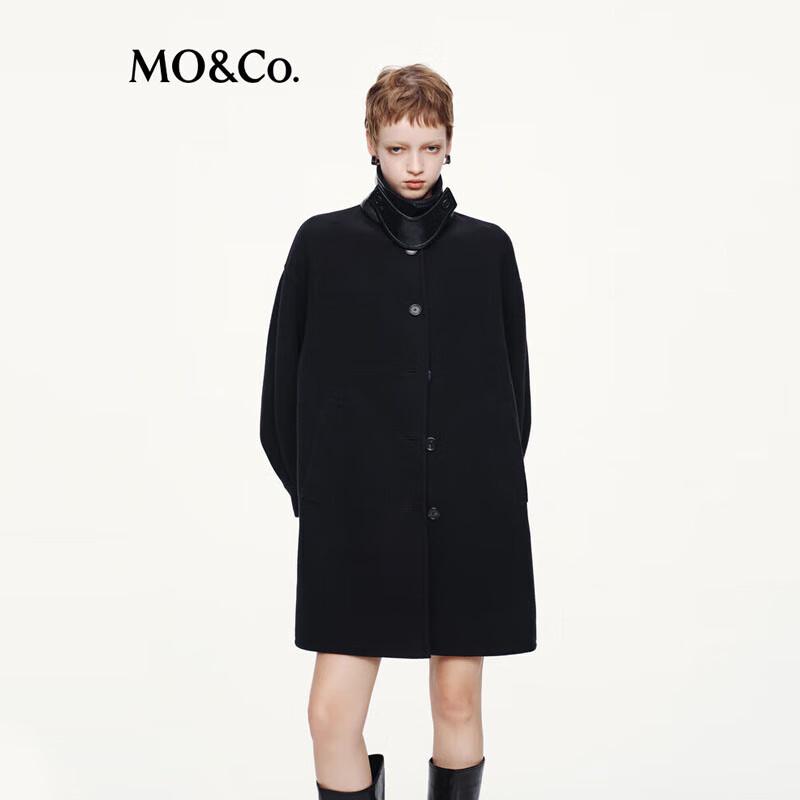 

MO&Co. Women s Wool Blend Detachable Collar Coat S