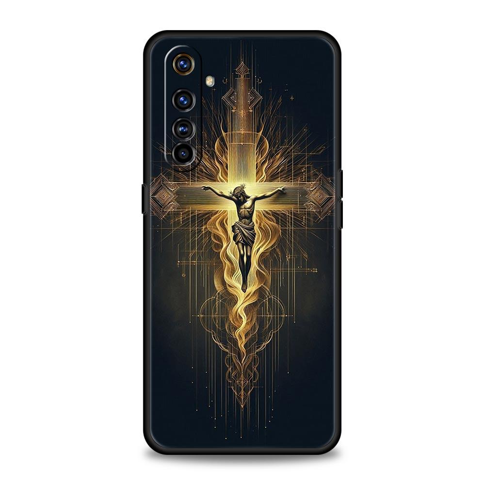 Cross Pattern Element Design Case For Realme C67 C63 C55 C53 C35 C25 C21 GT 2 3 5 6 10 11 12 13 Pro Plus 5G Soft TPU Phone Cover