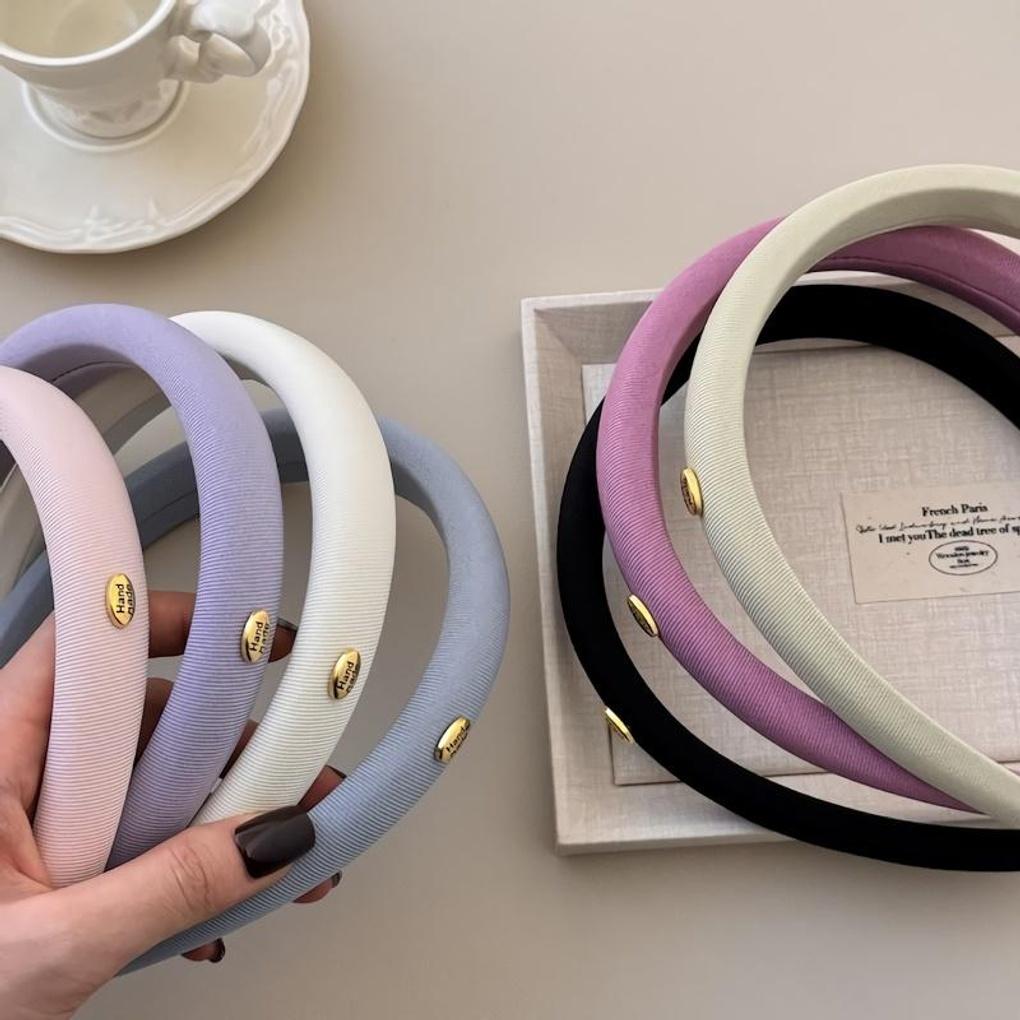 Bandeau Simple Uni Doré Satiné avec Lettres du Logo pour Femme