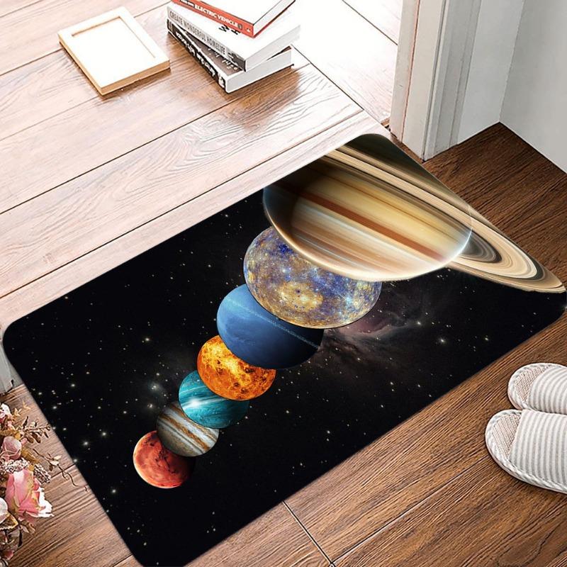 Cosmic Planet Printed Non-Slip Waterproof Doormat Easy Clean Entrance Floor Mat Home Decor Durable Retro Classic and Beautiful