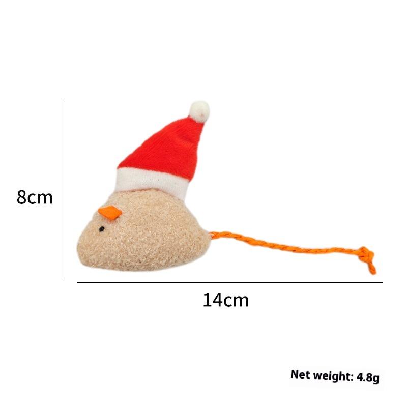 Cat Toy Mouse Christmas Hat Self-hi Cat Toy Colorful Plush Little Mouse Cat Toy