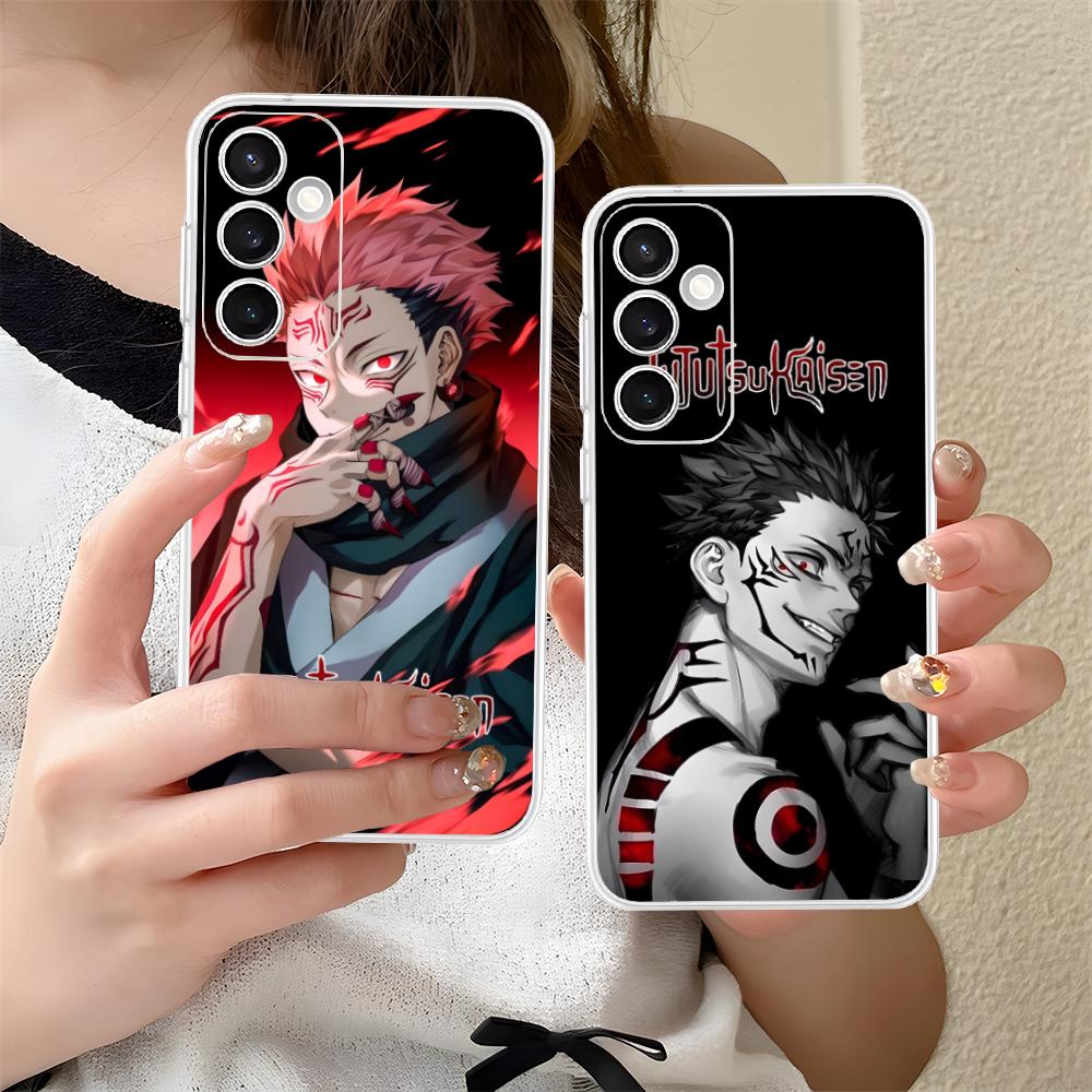 Jujutsu Kaisen Sukuna Mobile Phone Case for Samsung Galaxy S25 S24 S23 S22 S21Plus FE Ultra Clear Colour Cover Cover Pretty