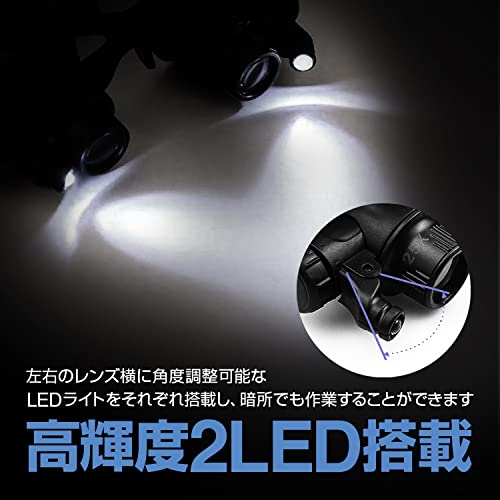 FOCUSMART Magnifying Glass with LED Interchangeable Can Be Used with Both Comes with a Lightweight Twin Lens Magnifier for Handicrafts Appraisal For