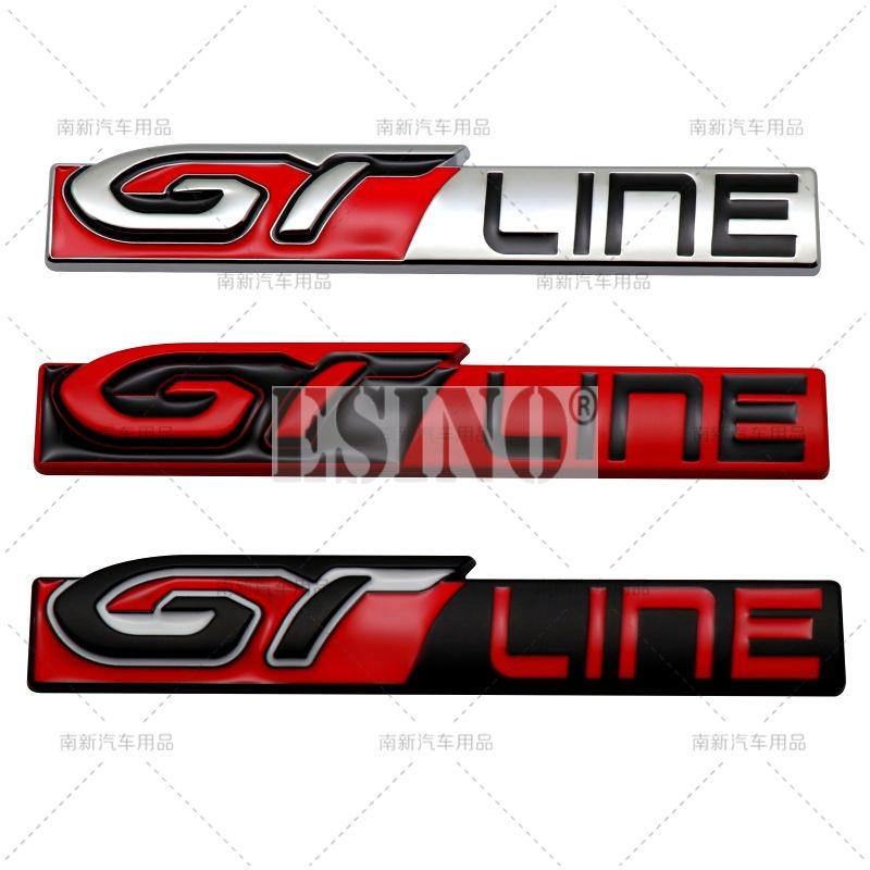 Car GT Line 3D Metal Chrome Zinc Alloy Emblem Car Badge Body Fender Adhesive Emblem for Peugeot GT RCZ 308 508 3008 5008