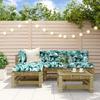 VidaXL Garden Lounge Set with Cushions 5 pcs, Sofas with Backrest and Armrest, Furniture Set with Coffee Table Patio 3186073