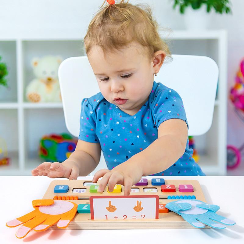 Wooden Montessori Math Teaching Aid With Addition Numbers For Preschool Learning