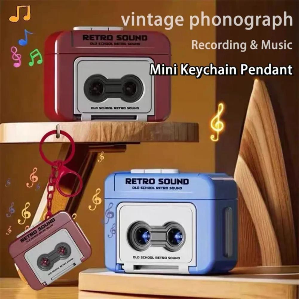 For Mini Retro Cassette Tape Recorder Keychain for Music Enthusiasts