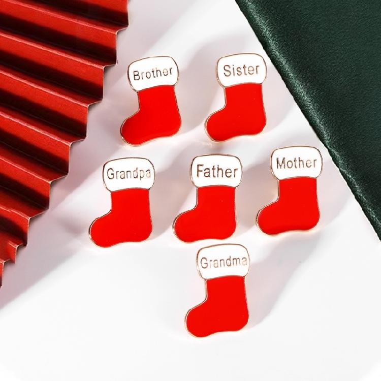 Family Brooch Lapel Pin Christmas Sock New Year for Parties and Weddings