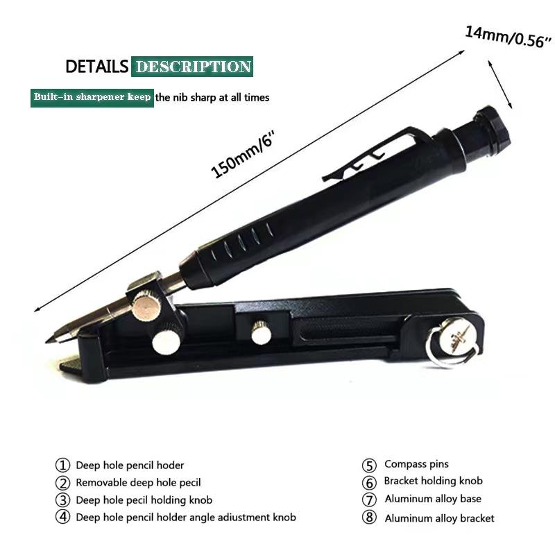 Präzisions-Multifunktions-Konturmessgerät aus Aluminiumlegierung mit Tiefenmessung für Holzbearbeitung, Zimmerei