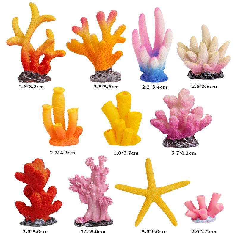 Aquarium Artificial Coral Landscape Ornaments Garden Fish Tank Decor Resin Reef Rock Making Simulation Starfish DIY Background