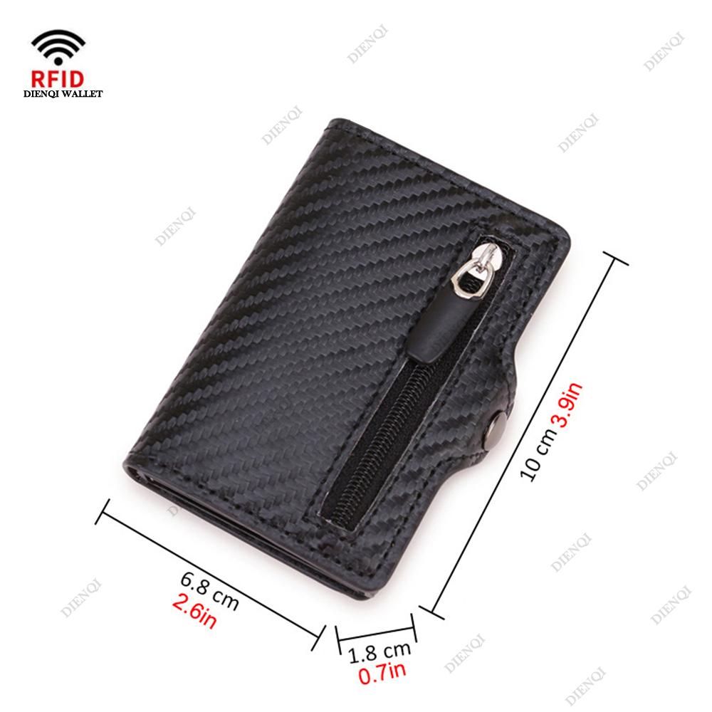 Carbon Fiber Rfid Blocking Protection Men Id Credit Card Holder Wallet Leather Metal Business Bank CreditCard Cardholder Case