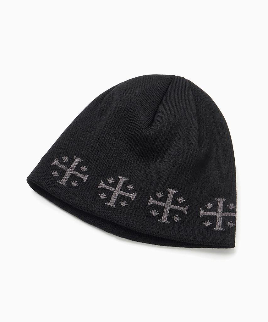 FREEMARIO Cross Logo Jacquard Beanie [Black]