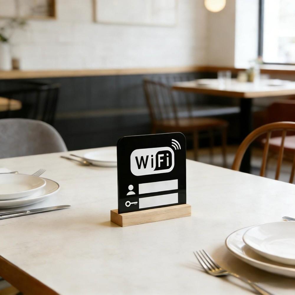 Modern Style Acrylic Mirror WiFi Sign Acrylic WiFi Sign Notice Board Handwriting WiFi Password