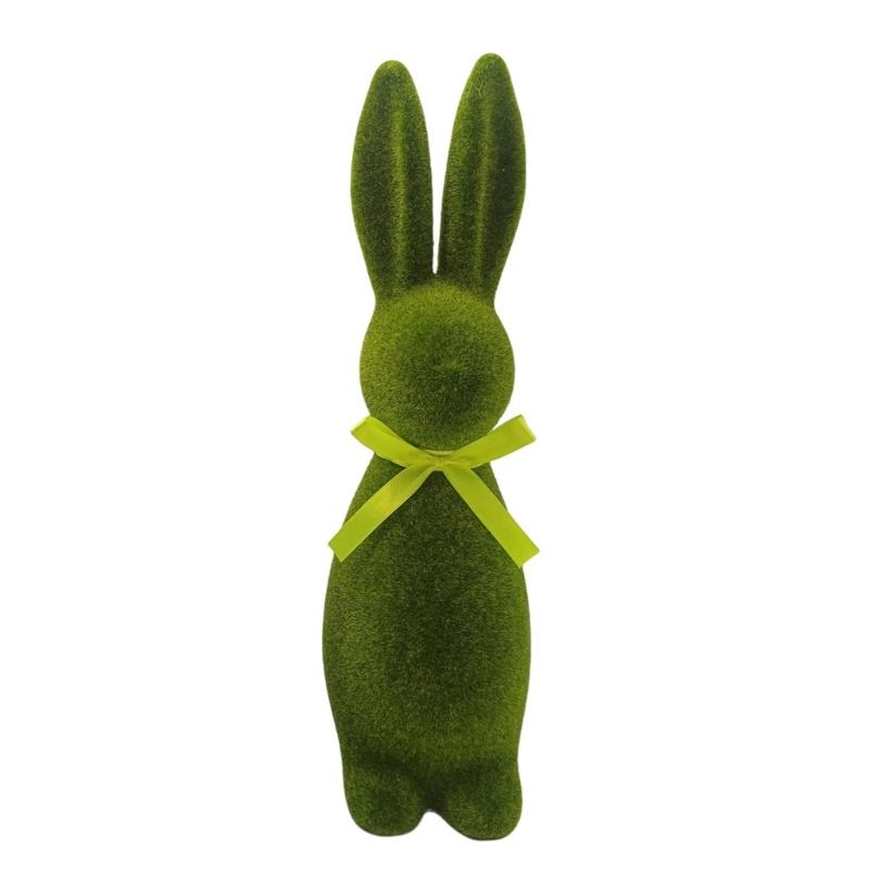 User Friendly Green Plastic Flocking Simulation Rabbit for Indoor and Outdoor Decoration Safe NonToxic Year Round Decors