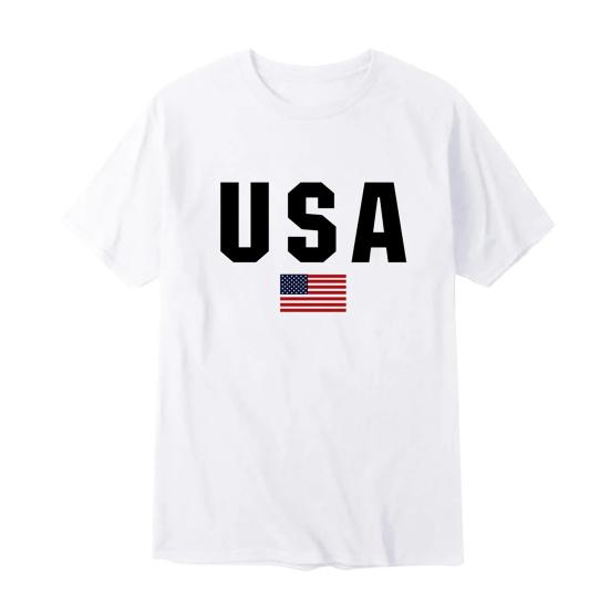 Herre T-skjorte Rund Hals Kort Erme Slim Fit T-skjorte USA Mønster Allsidig T-skjorte Topper Løping Fitness Topper Hverdagsbruk