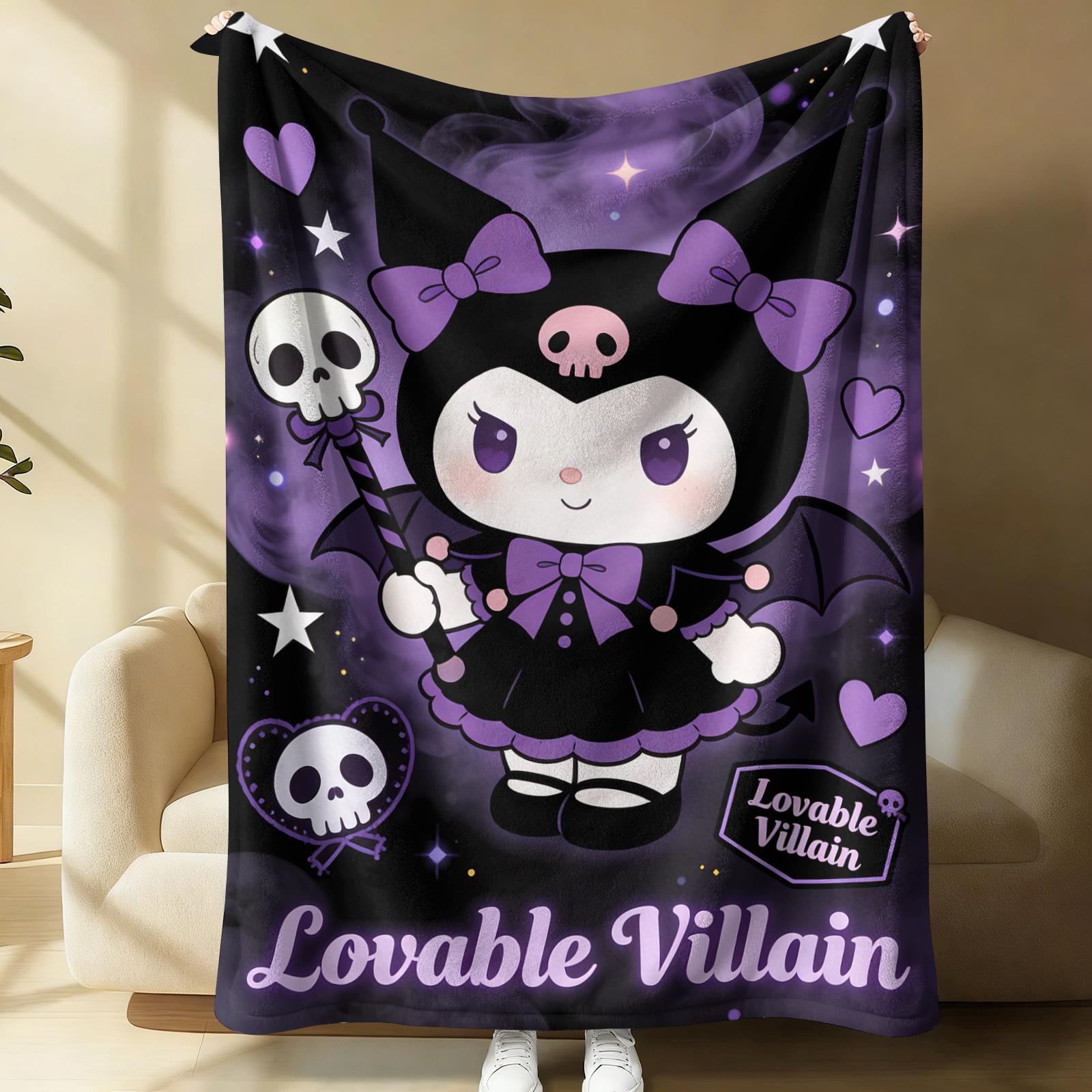 

Kuromi Sweet Dark Throw Flannel Fleece Blanket Soft Warm Fluffy Cute Sofa Bed Cover Office Nap Shawl Lightweight Blanket Gift 100x150cm