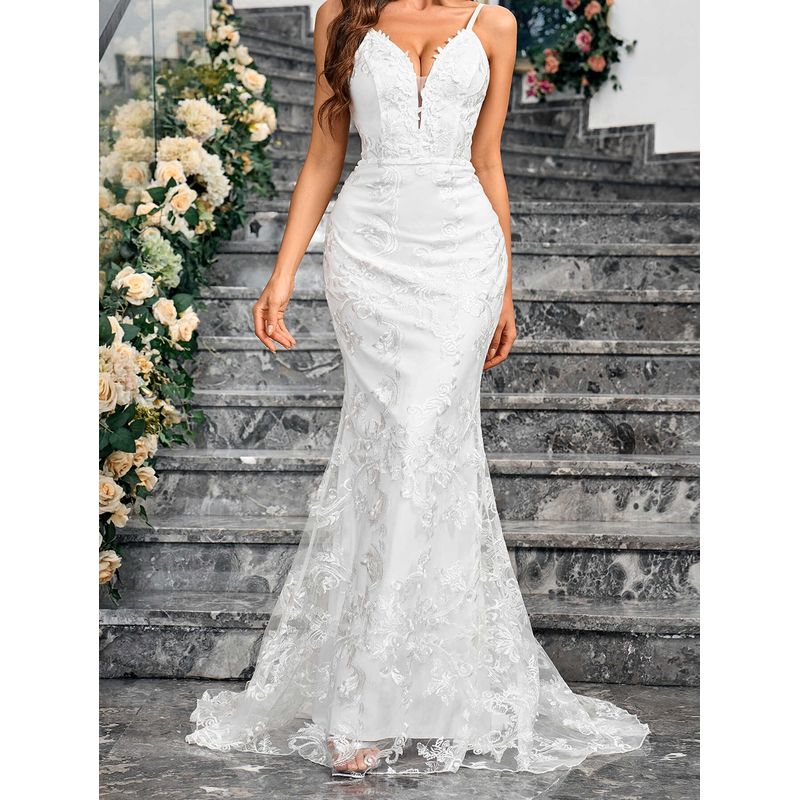 

Bridesmaid Dress Foreign Trade Sexy Banquet Party Wedding Slim fit Sheath Bridesmaid Small Tail Guest dresses White XL