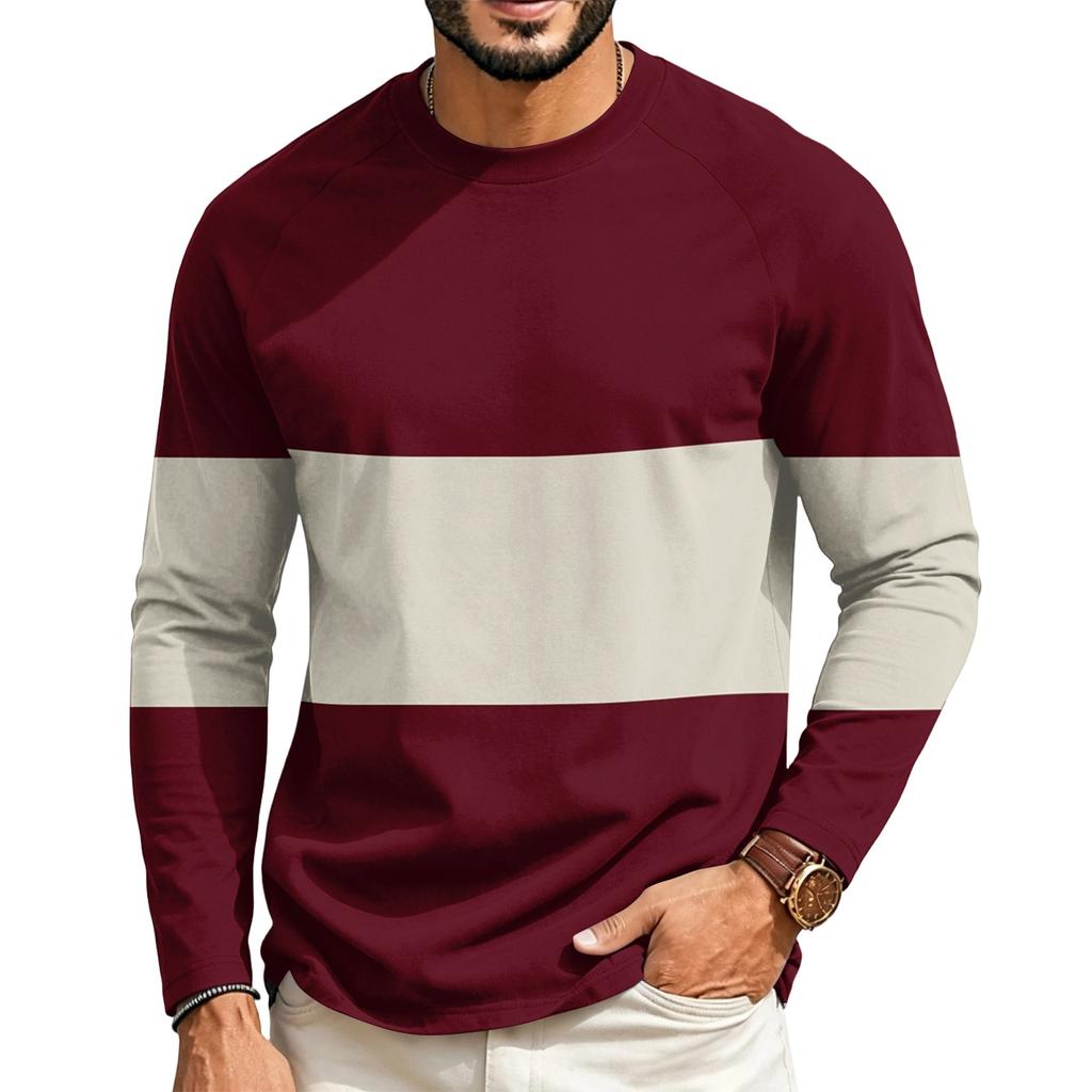 Herren Raglan Langarm T-Shirt mit Rundhalsausschnitt Lässiges T-Shirt für den Alltag