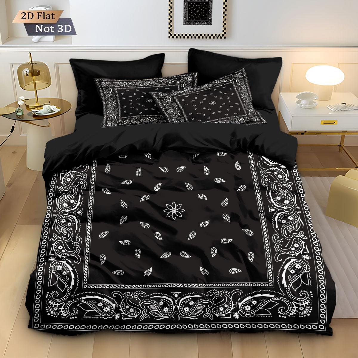 

3pcs square textured floral print coreless bedding set comfortable multi size bedroom dormitory duvet covers, machine washable 135x200cm-EU-Single&set