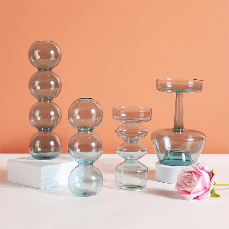 Ins Crystal Ball Bubble Glass Vase Flower Arrangement Hydroponics Ball Glass Art Flower Ware Home Decor Tabletop Glass Vase