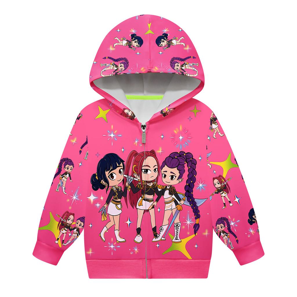 Dívčí mikina 3D kreslená bunda mikina hudba na zip s kapucí dlouhý rukáv topy