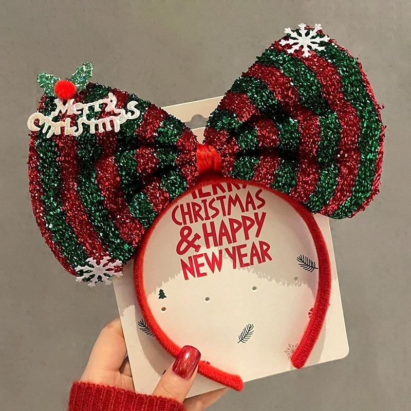 Christmas headband hair accessories holiday gift headband bow party dress up headband