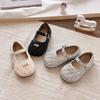 Spring 2026 Girls' Princess Flats: Soft Leather Buckle Shoes - Fashionable & Casual