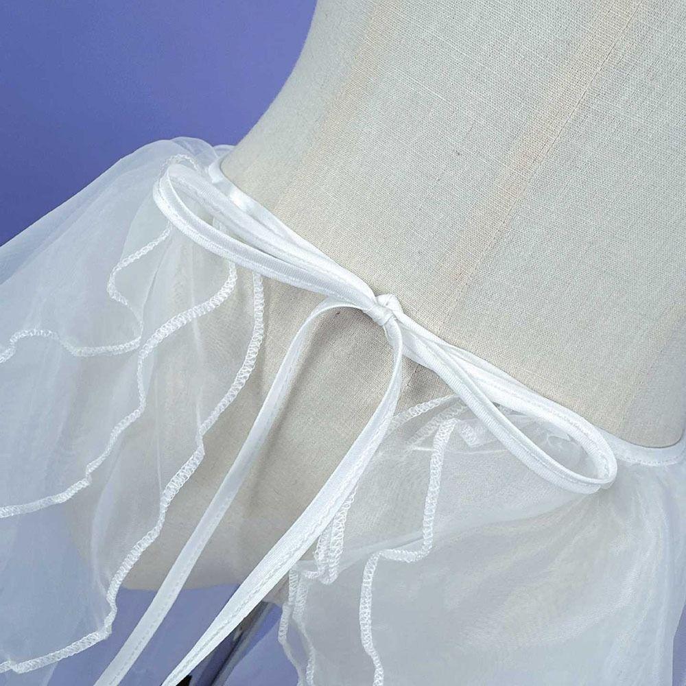 Irregular Hem Three-tiered Crinoline Lightweight Lace Ruffles Skirt Trailing Skirt Stage
