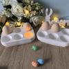 Food Safe Silicone Easters Eggs Tray Mould with 6 Compartments Ideal for Holiday Craft Easy Decorating and Art Projects