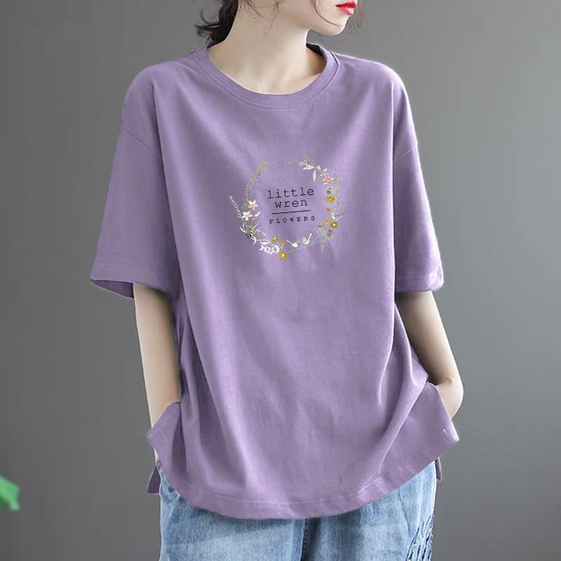 

Большая женская летняя свободная повседневная удобная верхняя одежда, модная художественная футболка 4XL