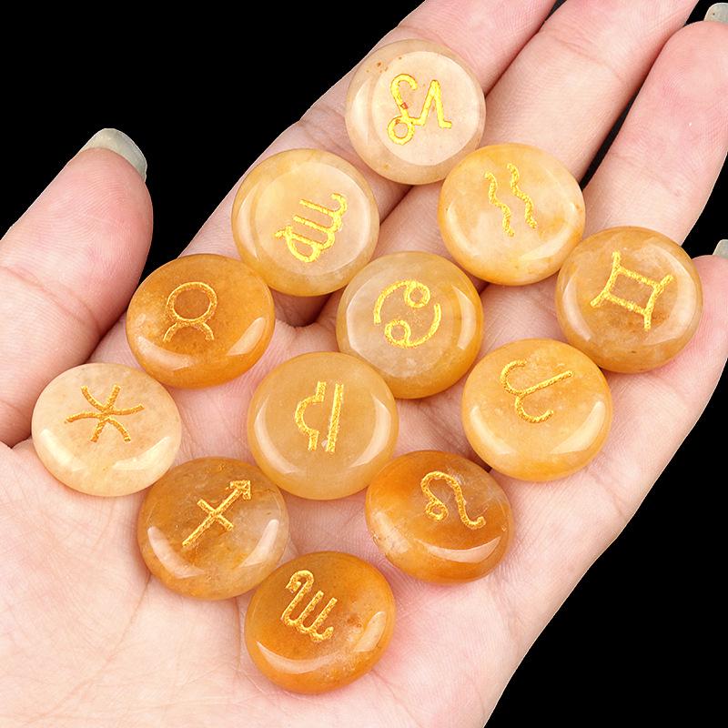 1987 Crystal Stone Zodiac Pocket Runes - Christmas Gift