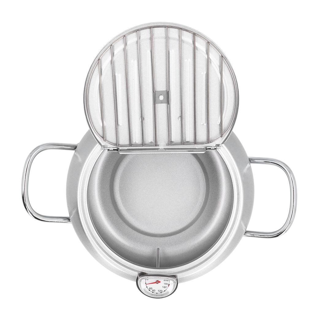 Frittiertopf Japanischer Stil Tempura Frittiertopf Doppelgriffe Eisen Kochtopf mit Öltemperatur