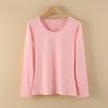 Women's Pure Cotton Long-Sleeve Thermal Sweater - Round Neck, Autumn/Winter Warm Top