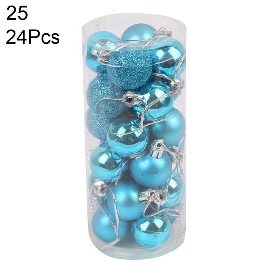 24 Stück 3 cm große Kunststoff-Weihnachtsbaumkugeln für Zuhause, Party, hängende Ornamente