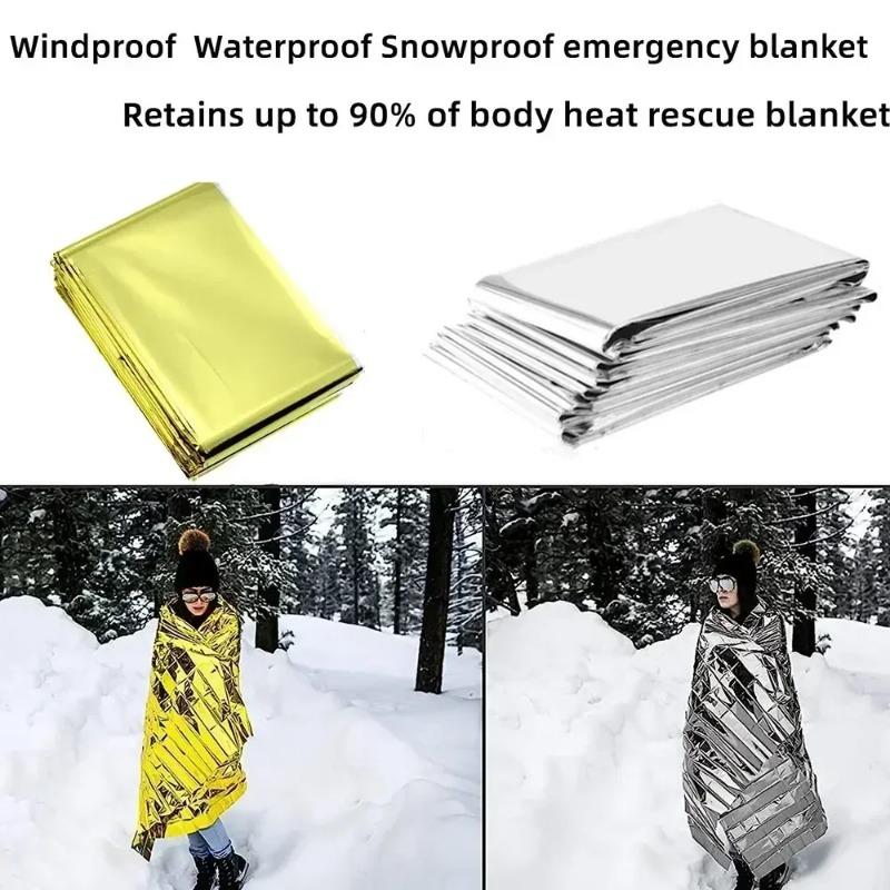 Notfall Thermoponcho Decke Leicht Faltbar Wasserabweisend Winddicht Sonnenschutz Wiederverwendbar Erste Hilfe Campingmatte Unterlage Überzug