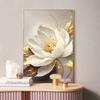 Bladguld Vita blommande blommor Affisch Dekorativa målningar Canvas Väggbilder Vardagsrum Modernt sovrum Heminredning Interiör