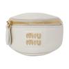 MIU MIU Wander Series Letter Logo Zipper Closure Leather Mini Wristlet Women Wristlet Chalk-White 5IB504-2E6Y-F0K74