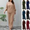 Women's V-Neck 3/4 Sleeve Wide Leg Pants Set, Available In Multiple Colors