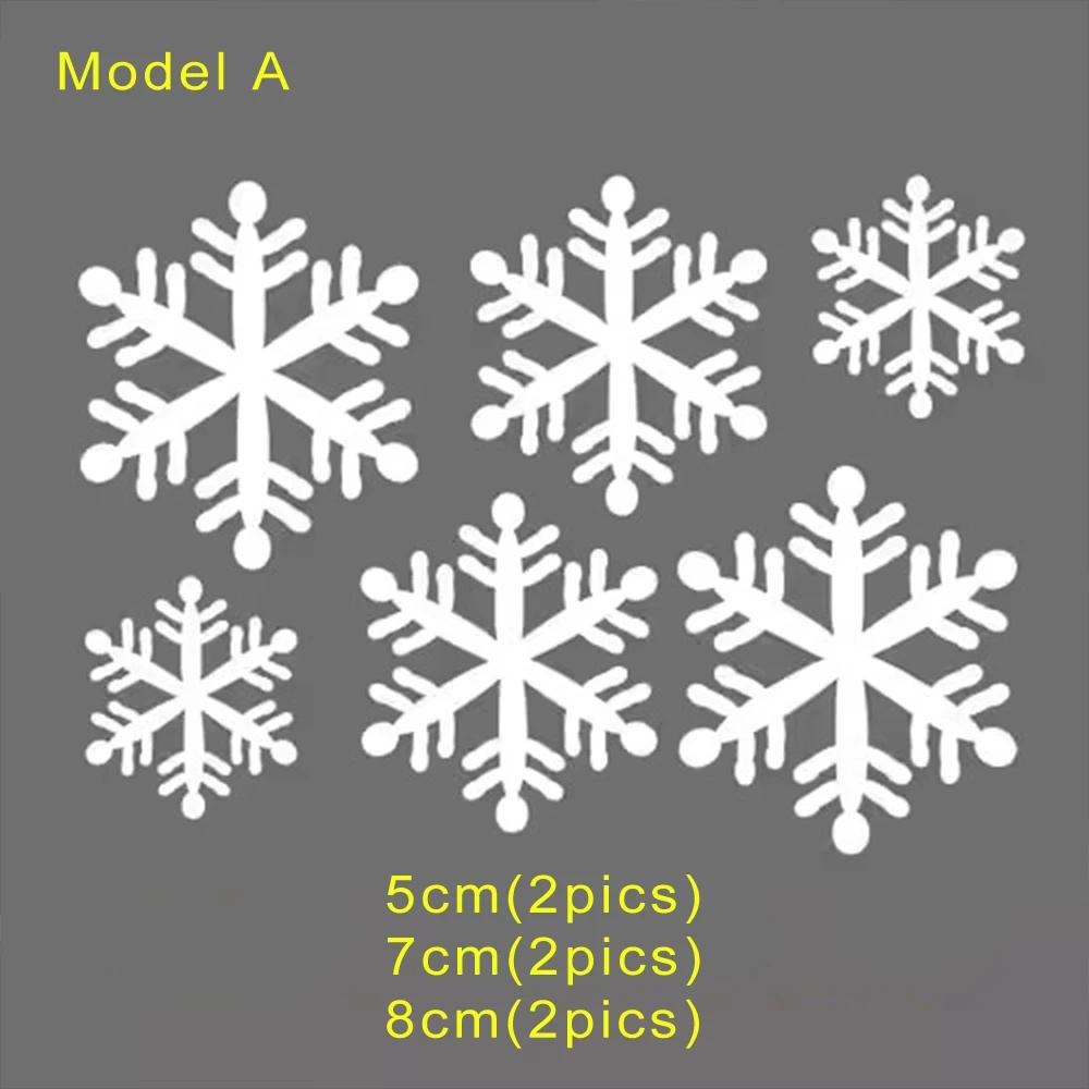 Christmas Car Stickers Snowflake Window Glass Reflective Vinyl Decal Graphic Decoration Festival Creative Gift Auto Accessories mode A
