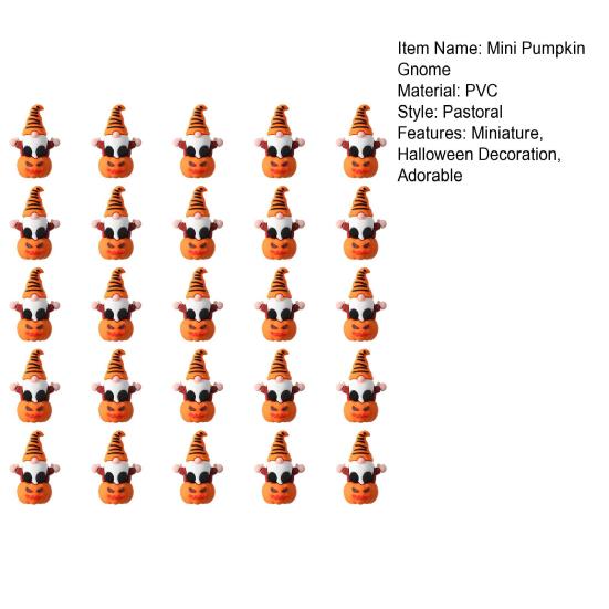 Halloween Mini Gnome Figurine Miniature Pumpkin Gnome Statue Tiny Tabletop Ornaments for Home Garden Landscape Decor
