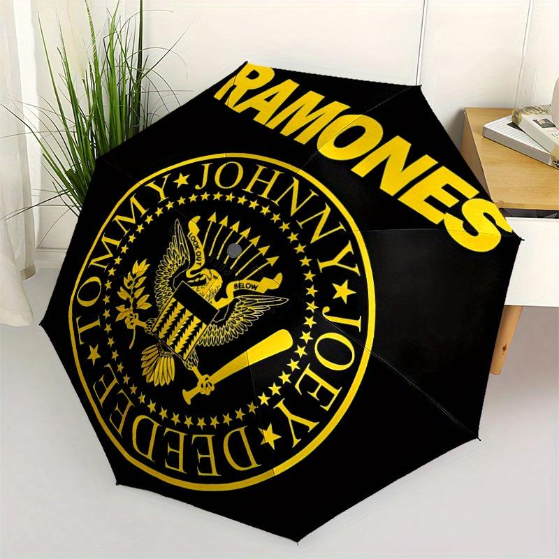 1PC Ramones Seal Automatic Open/Close Umbrella - Compact Travel Umbrella, 8-Rib Heavy-Duty Construction, Ideal Gift a0828165
