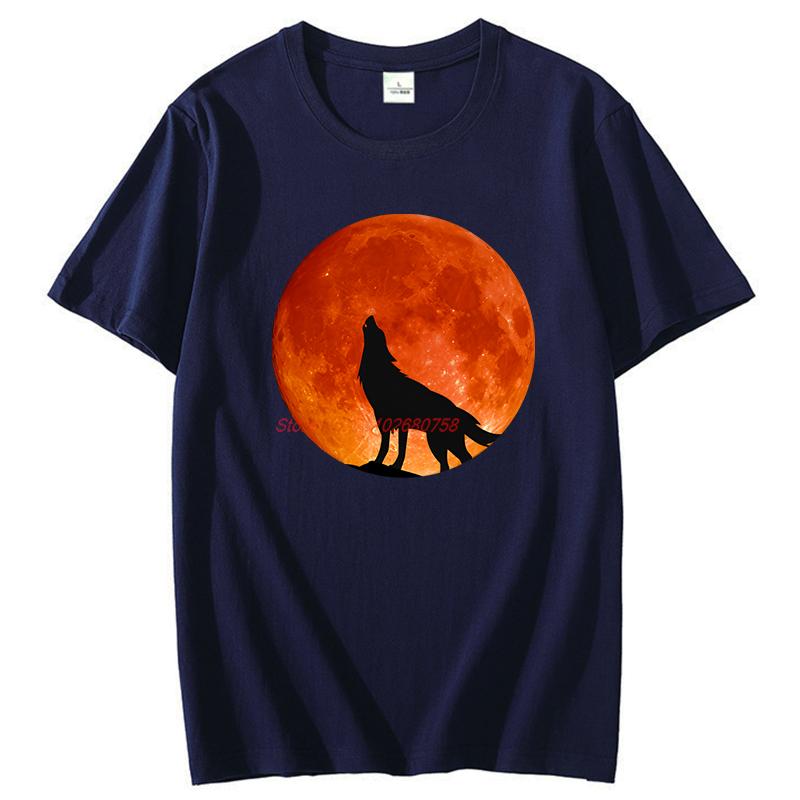Wolf Moon Funny Shirts Graphic Tee Fashion For Unisex Tops Tshirt New Arrival Goods High Quality Short Sleeve Tee Cotton Tshirt