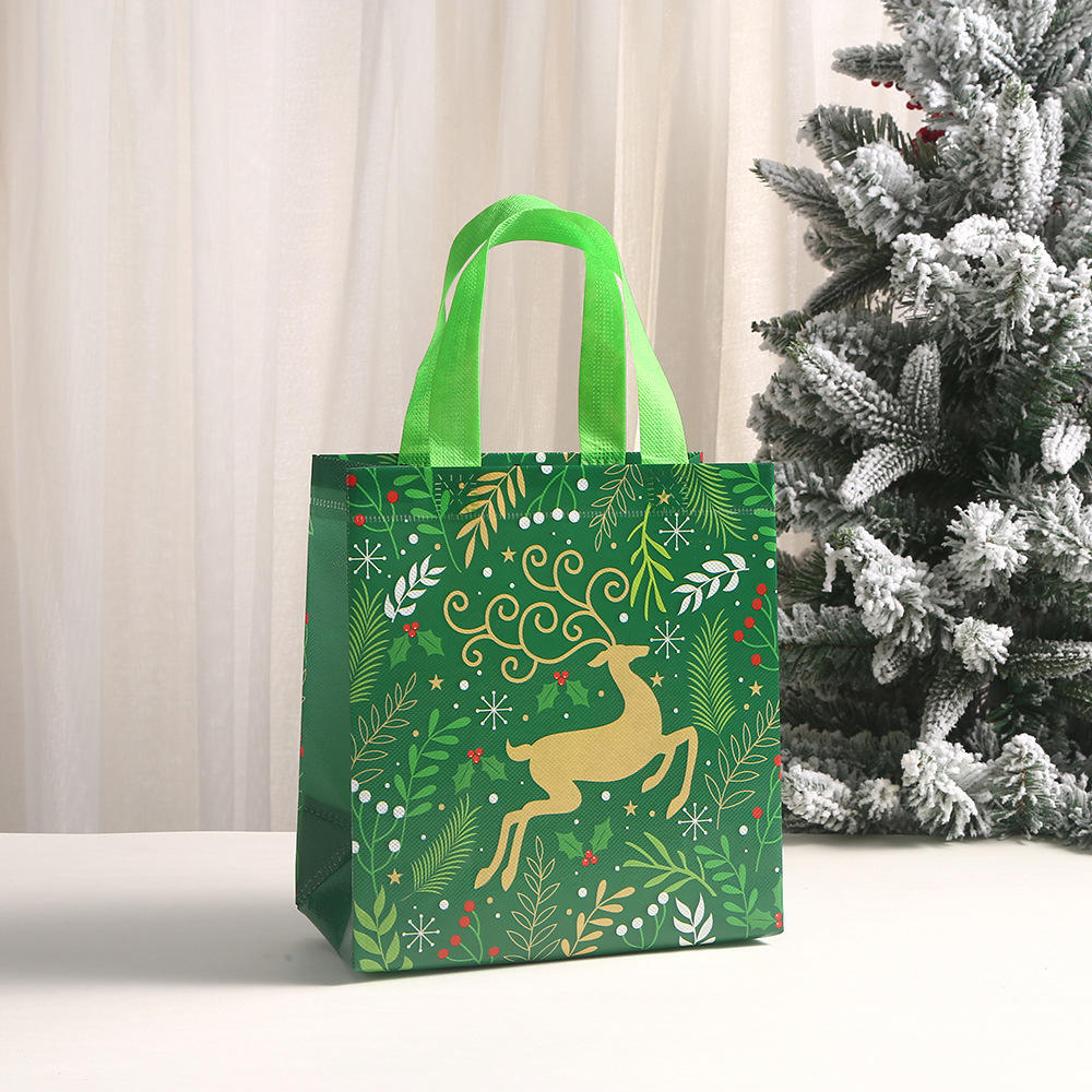 Christmas Non Woven Gift Bag New Year Party Decoration Candy Cookie Bag Santa Claus Snowman Xmas Favor Packing Bags